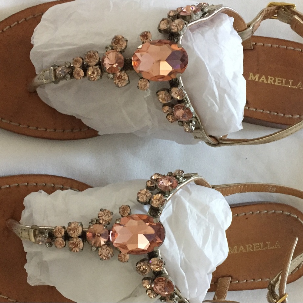 Marella Spain rhinestone thong sandals